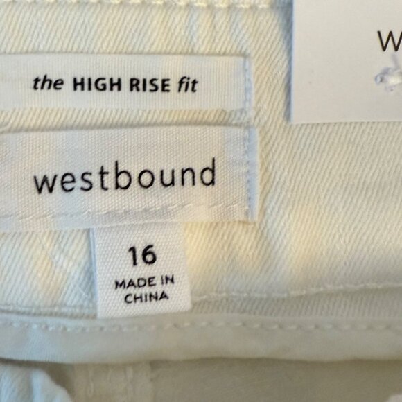 Westbound Skinny Crop Pants Size 16 High Rise White Stretch Tummy Control Slimmi - Picture 7 of 15